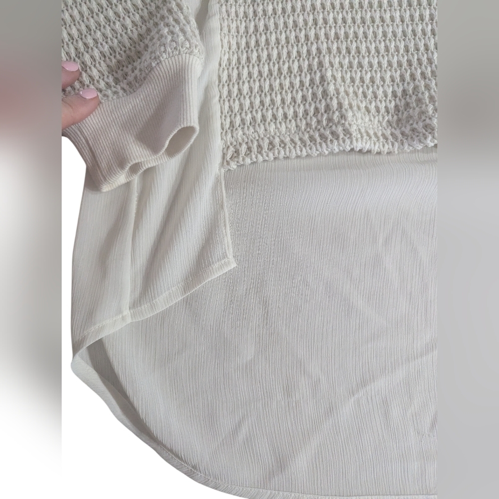 🤍 Sanctuary Clothing Layered Look Waffle Knit Top - Size Small - Picture 6 of 8